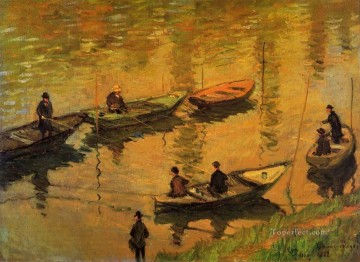  Pesca Arte - Pescadores en el Sena en Poissy Claude Monet